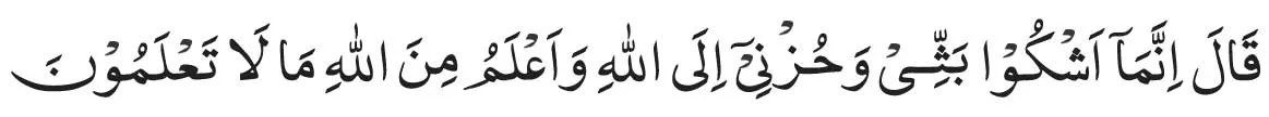 Surah Yusuf Ayat 86 In Arabic