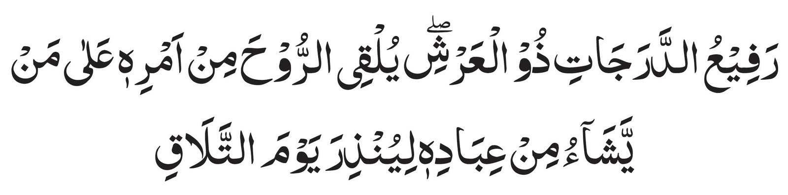 surah al momin ayat 15