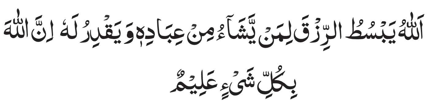 arazbic Allahu Yabsutur Rizqa